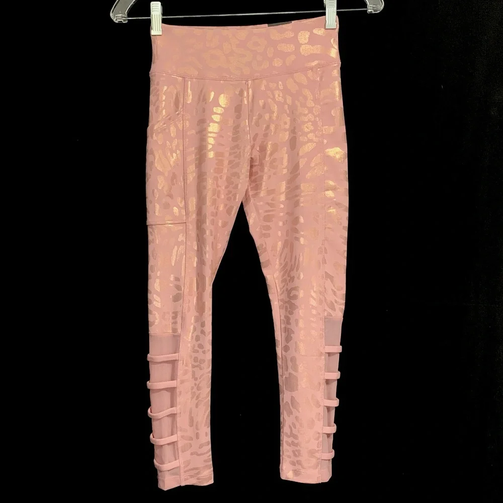 Justice Animal Print Tech Pocket Mesh Inset Leggings